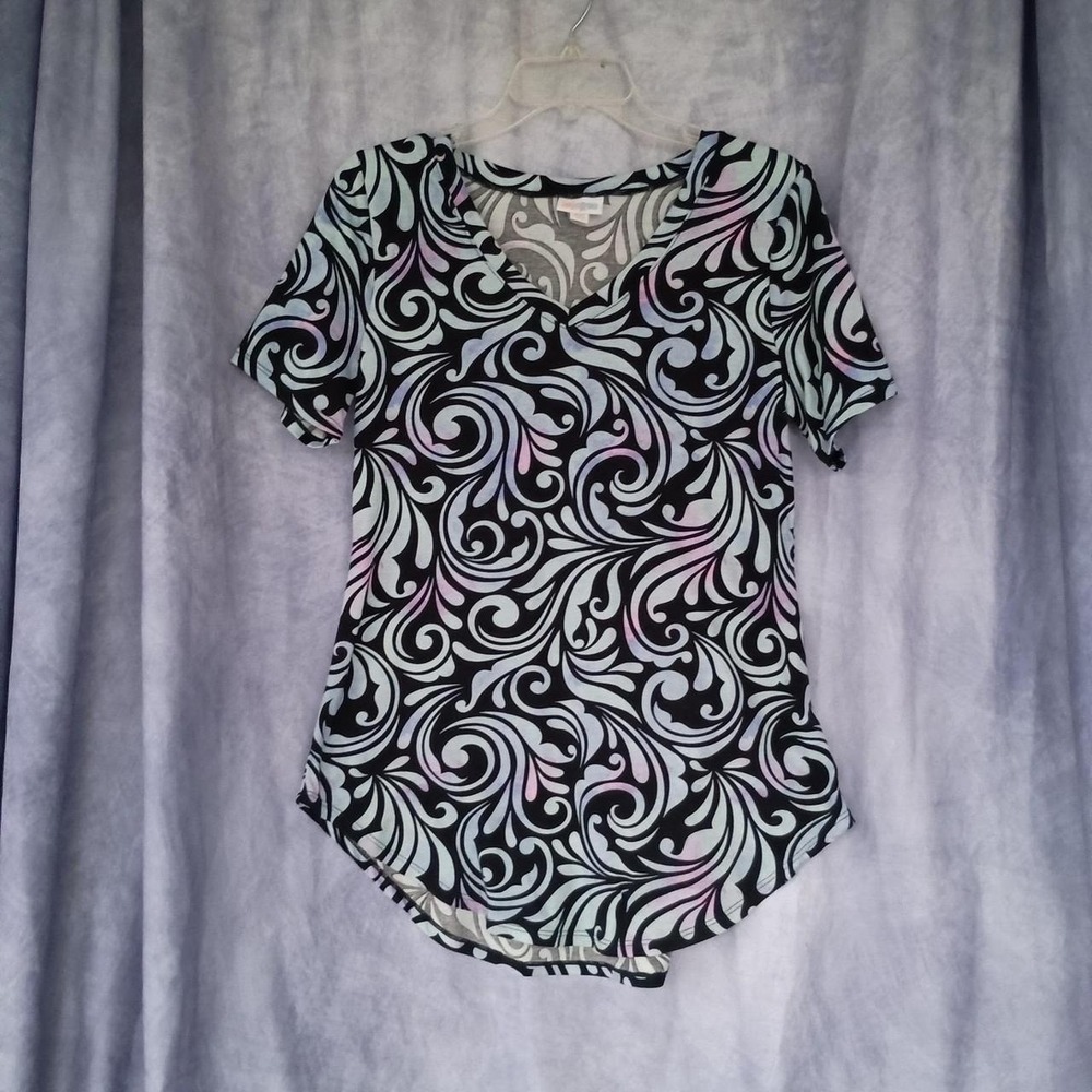LuLaRoe Irma Tunic Top Pastel Swirl Print